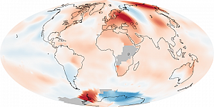 Аномалии глобальной температуры, июль 2010...
