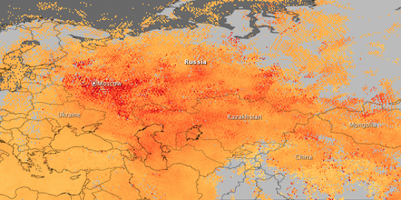 Угарный газ на Западной части России, 1-8 августа 2010