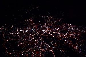 Ночной город с воздуха